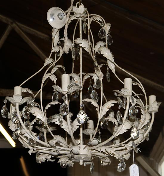 Painted tole chandelier